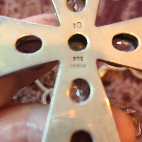 Nicky Butler SS with Amethyst And Blue Topaz Cross Pendant and Earring Set - Picture 3 of 6